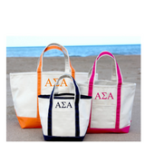 Alpha Sigma Alpha / Sorority Cotton Canvas Boat Tote