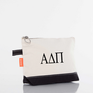 Alpha Delta Pi / Sorority Zippered Canvas Cosmetic Bag