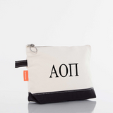 Alpha Omicron Pi / Sorority Zippered Canvas Cosmetic Bag
