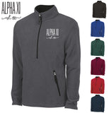 Alpha Xi Delta / Sorority Embroidered Fleece Quarter Zip Jacket / Charles River