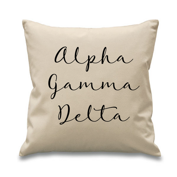 Alpha Gamma Delta// Cursive Pillow