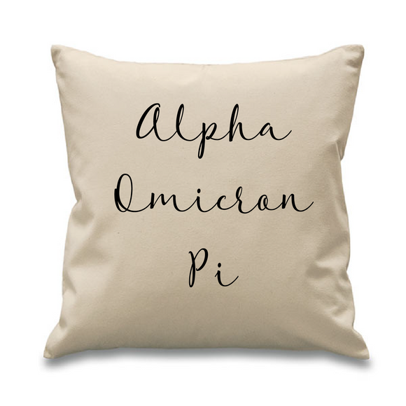 Alpha Omicron Pi // Cursive Pillow