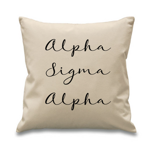 Alpha Sigma Alpha // Cursive Pillow