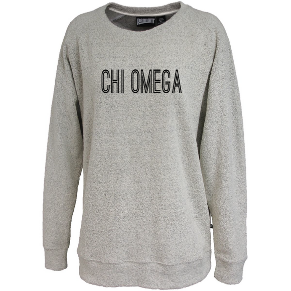 Chi Omega // Poodle Fleece embroidered crewneck