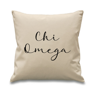 Chi Omega // Cursive Pillow