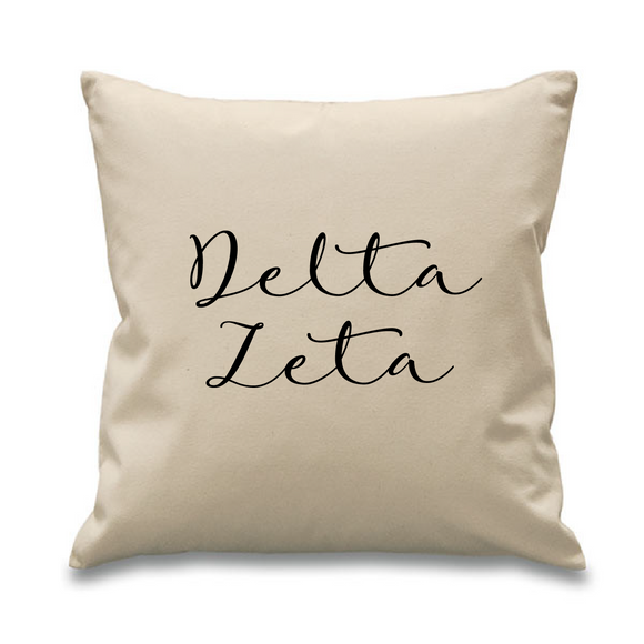 Delta Zeta // Cursive Pillow