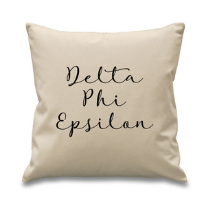 Delta Phi Epsilon // Cursive Pillow