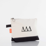 Delta Delta Delta / Sorority Zippered Canvas Cosmetic Bag