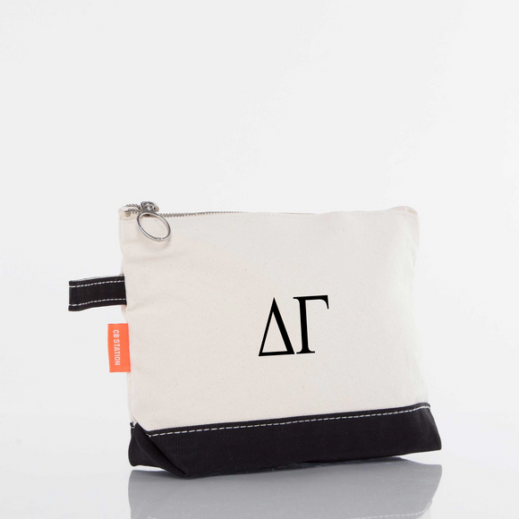 Delta Gamma / Sorority Zippered Canvas Cosmetic Bag