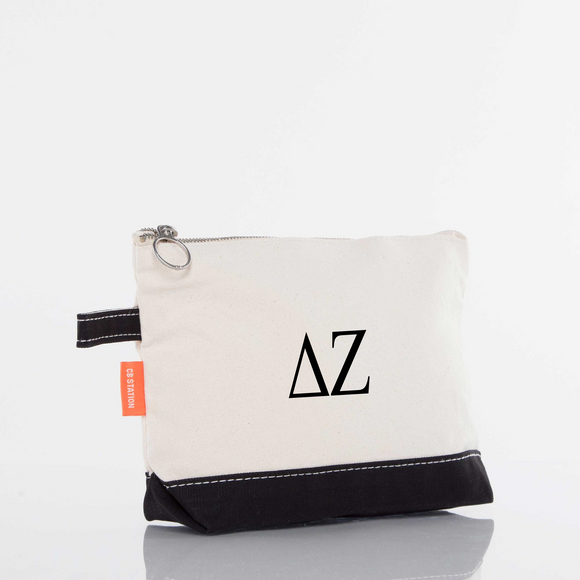 Delta Zeta / Sorority Zippered Canvas Cosmetic Bag