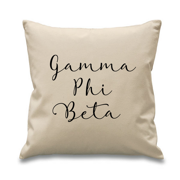 Gamma Phi Beta // Cursive Pillow