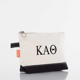 Kappa Alpha Theta / Sorority Zippered Canvas Cosmetic Bag