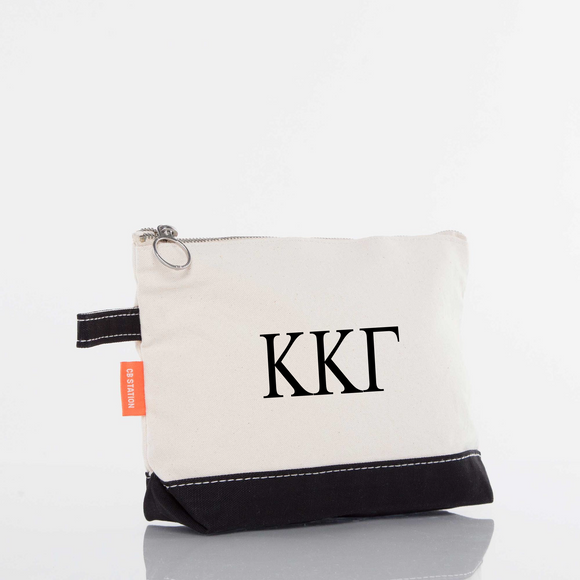 Kappa Kappa Gamma / Sorority Zippered Canvas Cosmetic Bag