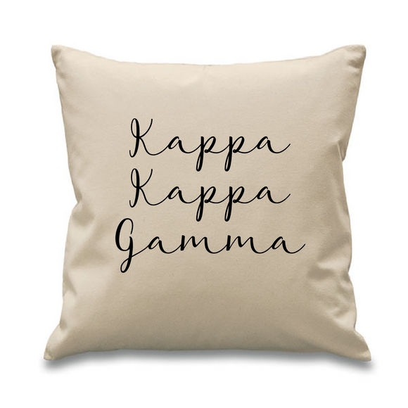 Kappa Kappa Gamma // Cursive Pillow