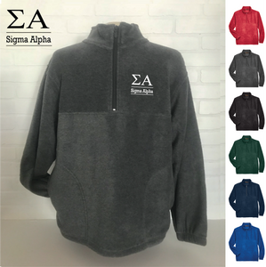 Sigma Alpha / Sorority Embroidered Fleece Quarter Zip Pullover Jacket