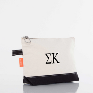 Sigma Kappa / Sorority Zippered Canvas Cosmetic Bag