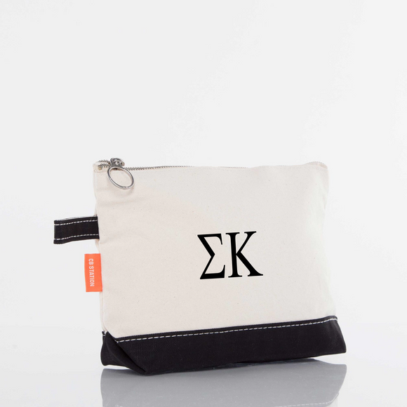 Sigma Kappa / Sorority Zippered Canvas Cosmetic Bag
