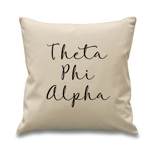 Theta Phi Alpha // Cursive Pillow
