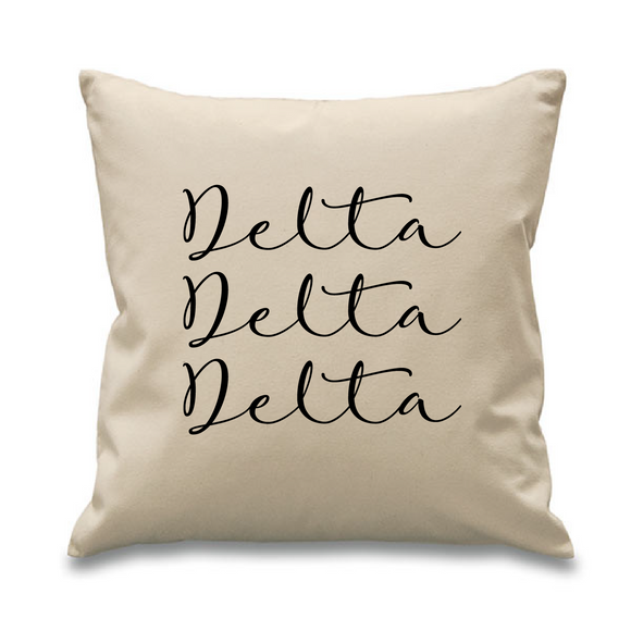 Delta Delta Delta // Cursive Pillow