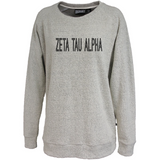 Zeta Tau Alpha // Poodle Fleece embroidered crewneck
