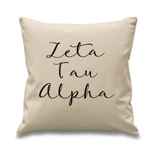 Zeta Tau Alpha // Cursive Pillow