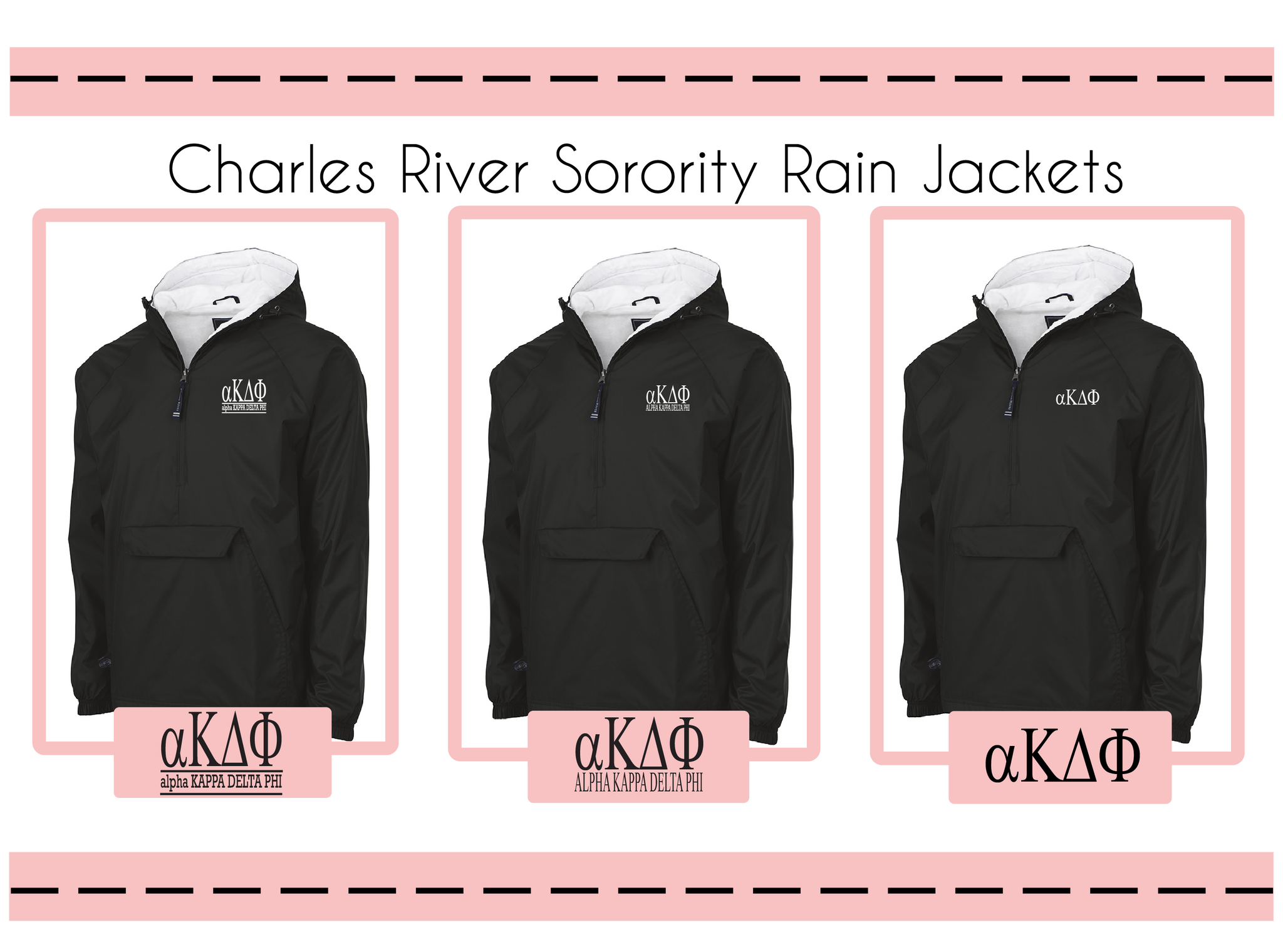 Alpha Kappa Delta Phi Charles River Rain Jacket Pullover Simply Sisters