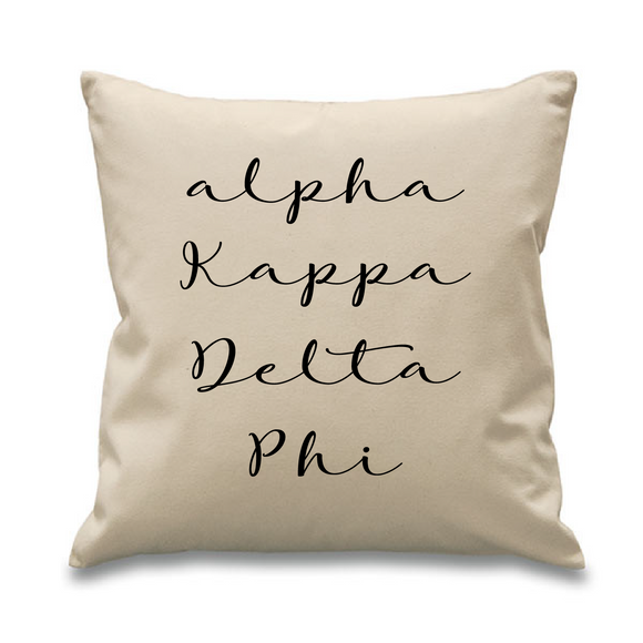 Alpha Kappa Delta Phi // Cursive Pillow