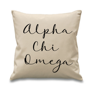 Alpha Chi Omega// Cursive Pillow
