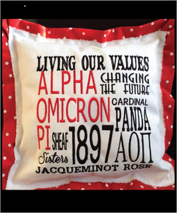 AOPi Embroidered Pillow