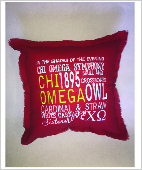 CHIO Embroidered Pillow: Colored