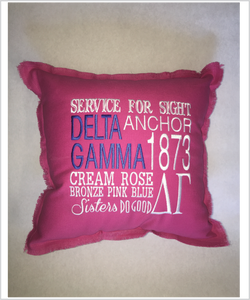 DG Embroidered Pillow: Colored