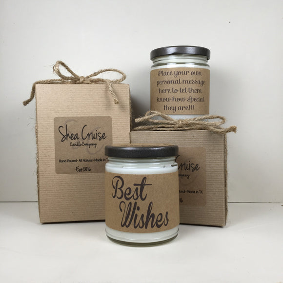 Best Wishes// 9 oz Soy Candle // Love Quote Gifts // Add Personalized Message // Gift