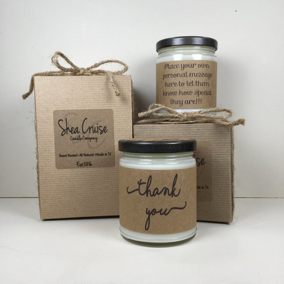 Thank You Candle// Love Quote Gifts // Add Personalized Message // Gift