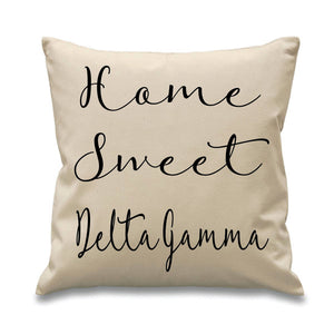 Delta Gamma // DG // Sorority Canvas Pillow // 17x17 // Home Sweet Pillow // Sorority and Greek Gift Item// Big Little Gift