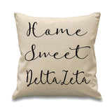 Delta Zeta // DZ // Sorority Canvas Pillow // 17x17 // Home Sweet Pillow // Sorority and Greek Gift Item// Big Little Gift