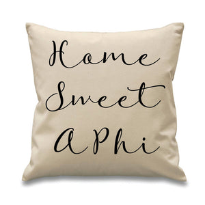Alpha Phi // A Phi // Sorority Canvas Pillow // 17x17 // Home Sweet Pillow // Sorority and Greek Gift Item// Big Little Gift