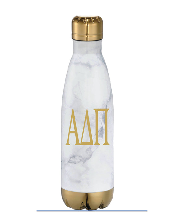 Alpha Delta Pi // A D Pi // Sorority 17 oz. Marble Copper Vacuum Insulated Water Bottle // (Greek Letters)