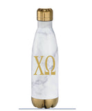 Chi Omega // Chi O // Sorority 17 oz. Marble Copper Vacuum Insulated Water Bottle // (Greek Letters)