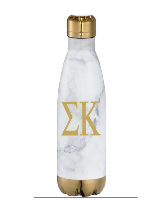 Sigma Kappa // Sig Kap // Sorority 17 oz. Marble Copper Vacuum Insulated Water Bottle // (Greek Letters)