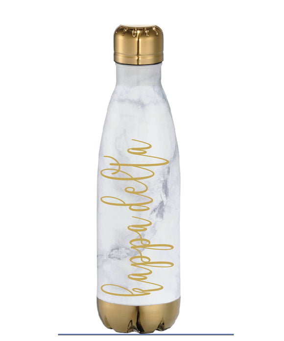 Kappa Delta // KD // Sorority 17 oz. Marble Copper Vacuum Insulated Water Bottle // (Stea)
