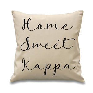 Kappa Kappa Gamma // Kappa // Sorority Canvas Pillow //17x17 // Home Sweet Pillow // Sorority and Greek Gift Item// Big Little Gift