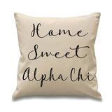 Alpha Chi Omega // A Chi O // Sorority Canvas Pillow // 17x17 // Home Sweet Pillow // Sorority and Greek Gift Item// Big Little Gift