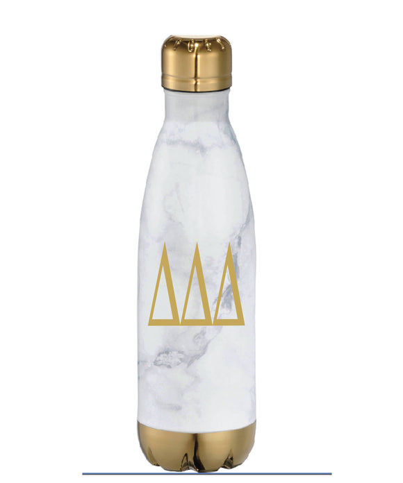Delta Delta Delta // Tri Delta // Sorority 17 oz. Marble Copper Vacuum Insulated Water Bottle // (Greek Letters)