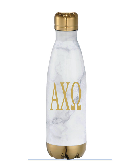 Alpha Chi Omega // A Chi O // Sorority 17 oz. Marble Copper Vacuum Insulated Water Bottle // (Greek Letters)