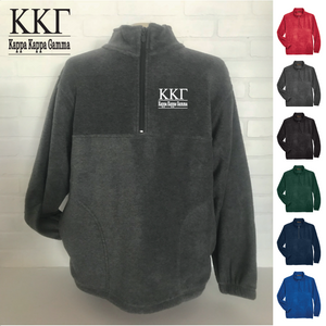 Kappa Kappa Gamma / Sorority Embroidered Fleece Quarter Zip Pullover Jacket