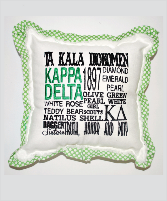 KD Embroidered Pillow
