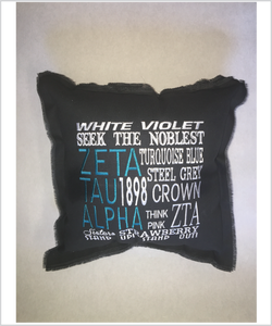 Zeta Embroidered Pillow: Colored